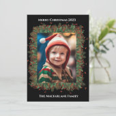 Christmas Holly Berry Carte photo (Debout devant)