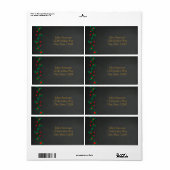 Christmas Holly Berry Étiquette de adresse de tabl (Feuille entière)