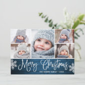 Christmas Holly Berry Rustic 5 PHOTO Carte de voeu (Debout devant)