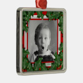 Christmas Holly, Cadre photo, Ornement de ruban ro (Droite)