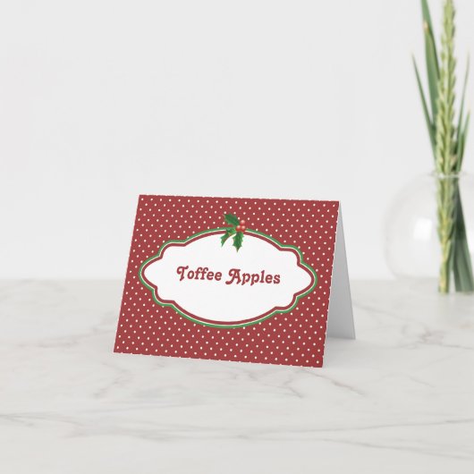 Christmas Holly Candy Buffet Candy Name card Feestdagen Kaart (Voorkant)