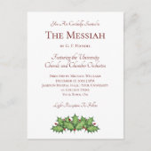 Christmas Holly Classique Music Concert Invitation (Devant)