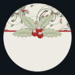 Christmas Holly Design 1 - Stickers Noël<br><div class="desc">Ajoutez un nom ou un message à ceux-ci si vous voulez... .</div>