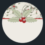 Christmas Holly Design 1 - Stickers Noël<br><div class="desc">Ajoutez un nom ou un message à ceux-ci si vous voulez... .</div>