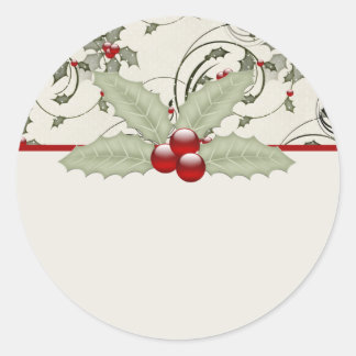 Christmas Holly Design 1 - Stickers Noël