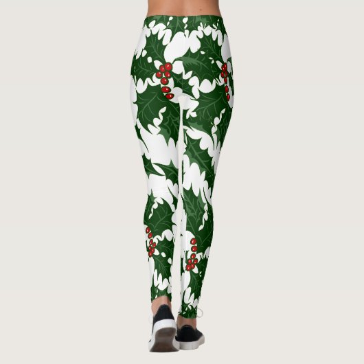 Christmas Holly et Berries Leggings (Dos)