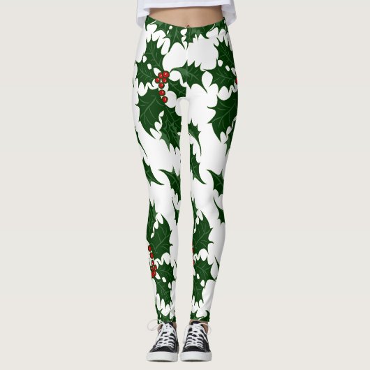 Christmas Holly et Berries Leggings (Devant)