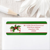 Christmas Holly étiquette de adresse (En situation)