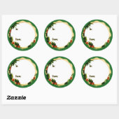 Christmas Holly Gift Ronde Sticker (Vel)
