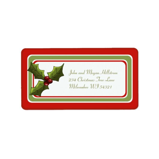 Christmas Holly Holiday Gift Label (Voorkant)