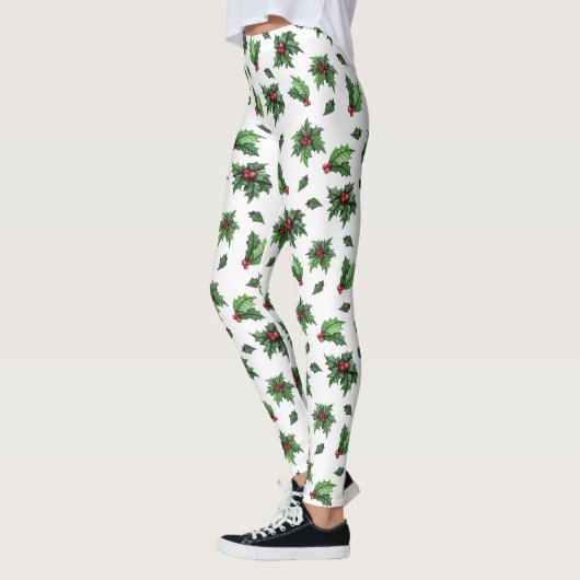 Christmas Holly Leggings (Gauche)