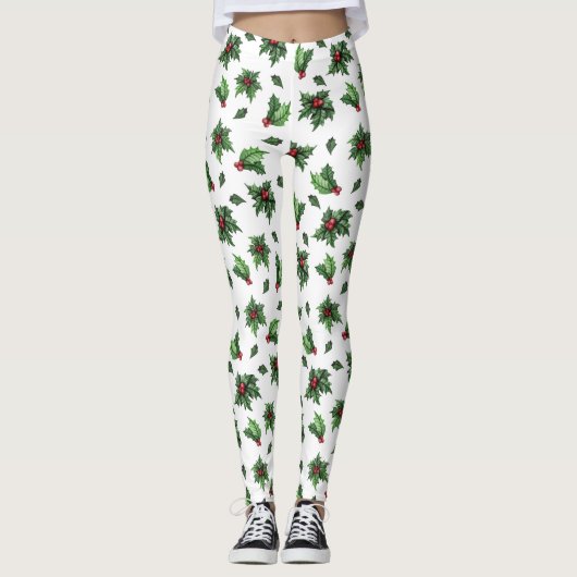 Christmas Holly Leggings (Devant)