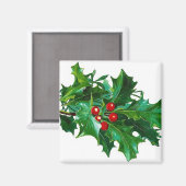 Christmas Holly Magnet Vintage (Recto/Verso)