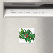 Christmas Holly Magnet Vintage (In Situ (Lave-vaisselle))