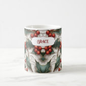 Christmas Holly Nom du Motif d'ornement Mug (Centre)