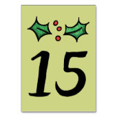 Christmas Holly Numéro de table du Mariage (Par défaut)