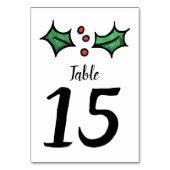Christmas Holly Numéro de table du Mariage (Dos)