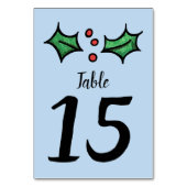 Christmas Holly Numéro de table du Mariage (Dos)