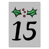 Christmas Holly Numéro de table du Mariage (Par défaut)