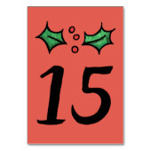 Christmas Holly Numéro de table du Mariage (Par défaut)