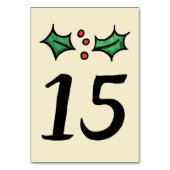 Christmas Holly Numéro de table du Mariage (Par défaut)