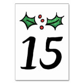 Christmas Holly Numéro de table du Mariage (Par défaut)