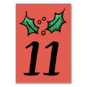 Christmas Holly Numéro de table du Mariage (Dos)