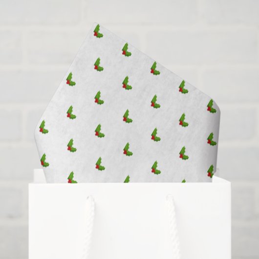 Christmas Holly Pattern Holiday Gift Wrap Feesteli Tissuepapier (Cadeauzakje)