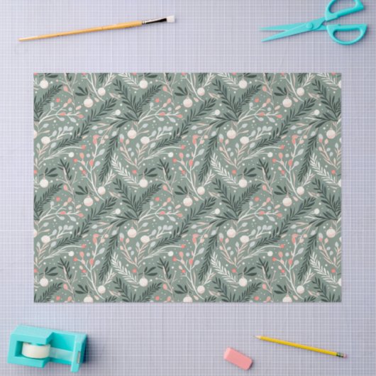 Christmas Holly Pattern Tissuepapier (Craft)