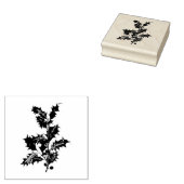  "CHRISTMAS HOLLY" WOOD ART STAMP 	RUBBERSTEMPEL (Gestempeld)