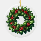 Christmas Holly Wreath Ornament (Achterkant)