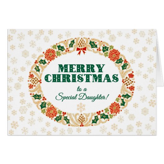 Christmas Holly Wreath, pour fille, Snowflakes (Devant horizontal)