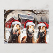 Christmas Horses Cute and Fun Holidays Briefkaart (Voorkant)