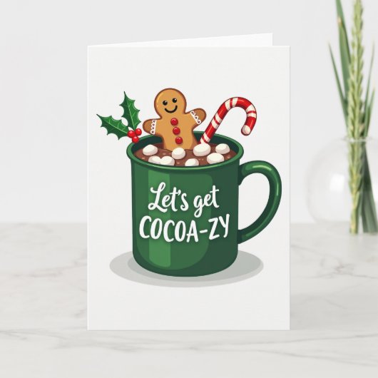 Christmas Hot Cocoa Gingerbread Candy Cane Card Kaart (Voorkant)