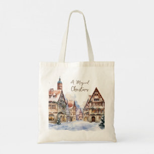 Christmas House Sneeuw Tote Bag