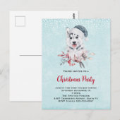 Christmas Husky Dog in a Santa Hat Briefkaart (Voorkant / Achterkant)