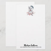 Christmas Husky Dog in a Santa Hat Briefpapier (Voorkant / Achterkant)