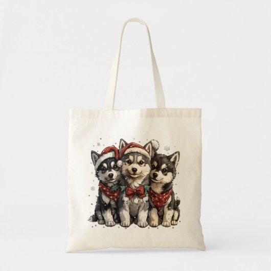 Christmas Husky Dogs Tote Bag (Voorkant)