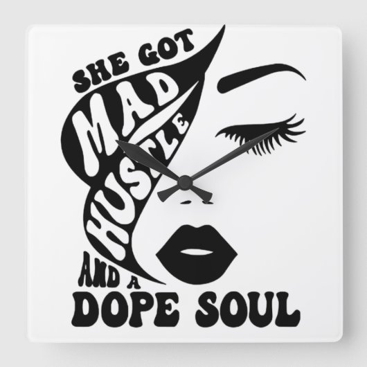 Christmas Hustle Design voor Empowering Women Gift Vierkante Klok (Voorkant)