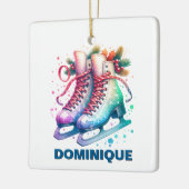 Christmas Ice Schaatsen Custom Name Keramisch Ornament (Links)