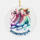 Christmas Ice Schaatsen Pewter Snowflake Ornament (Achterkant)