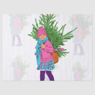 Christmas Illustrated Holiday Tissue Paper Tissuepapier