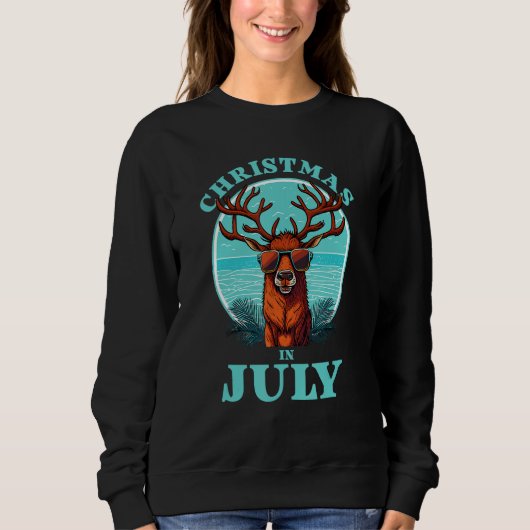 Christmas in July Beach Summer Reindeer Beach Bash Trui (Voorkant)