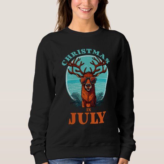 Christmas in July Beach Summer Reindeer Beach Bash Trui (Voorkant)