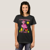 Christmas In July Flamingo Beach Summer Christmas T-shirt (Voorkant volledig)