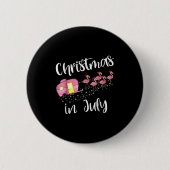 Christmas In July Flamingo Nk  Ronde Button 5,7 Cm (Voorkant)