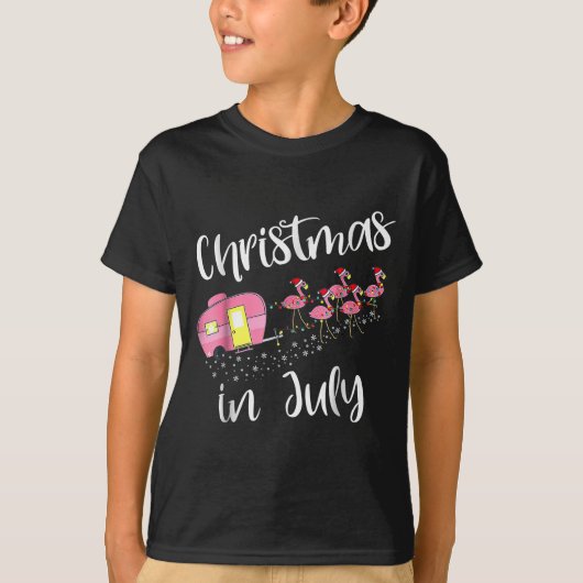 Christmas In July Flamingo Nk T-shirt (Voorkant)