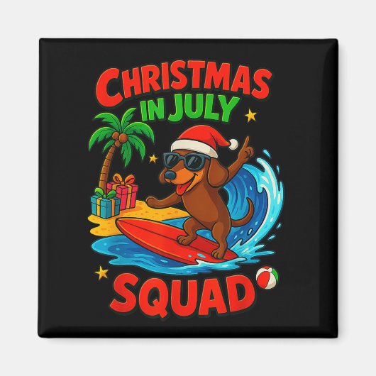 Christmas In July Funny Dachshund Dog Lover Xmas I Magneet (Voorkant)