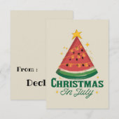 CHRISTMAS IN JULY FUNNY WATERMELON TREE BEDANKKAART (Voorkant / Achterkant)