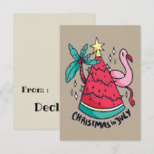 CHRISTMAS IN JULY FUNNY WATERMELON TREE BEDANKKAART (Voorkant / Achterkant)